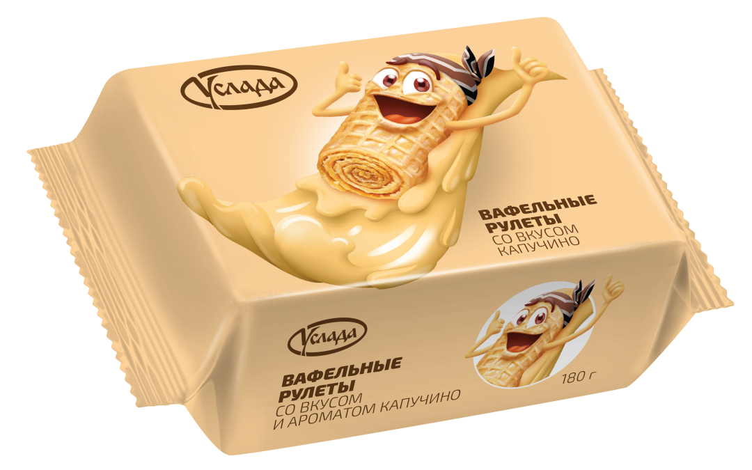 Вафельные рулеты Услада со вкусом и ароматом капучино